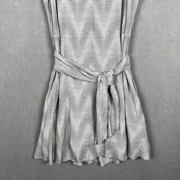 NWT Gap Dress Small White Black Printed Tie Waist Sleeveless Pockets - Picture 5 of 14